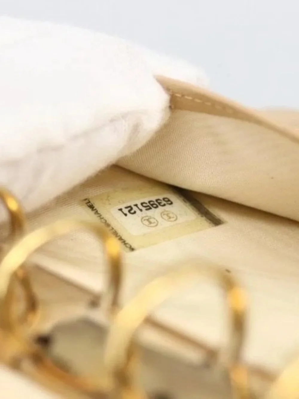 CHANEL Day Planner Cover Leather Beige Gold CC Auth 159060
